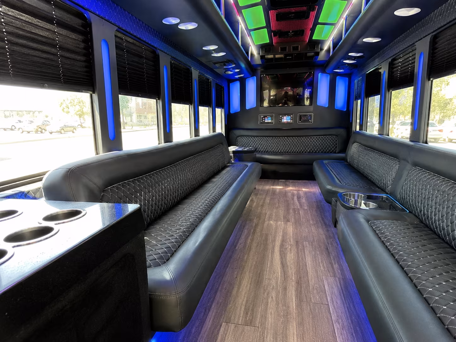 grand island 15 passenger party bus inside
