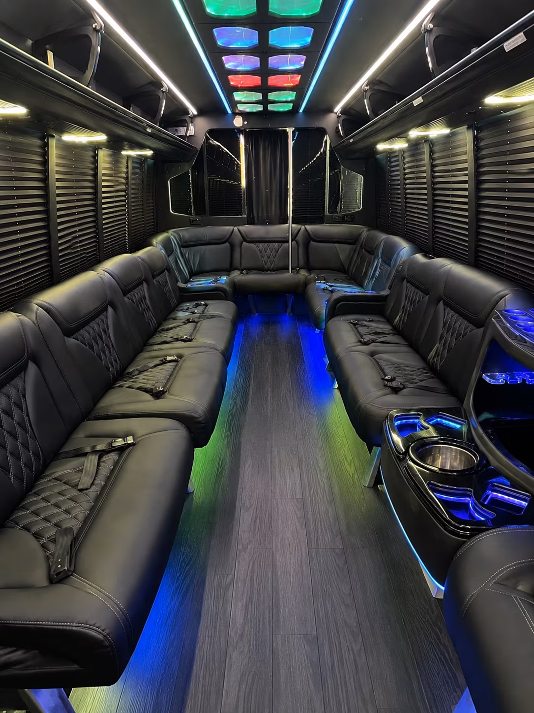 grand island 20 passenger party bus interior