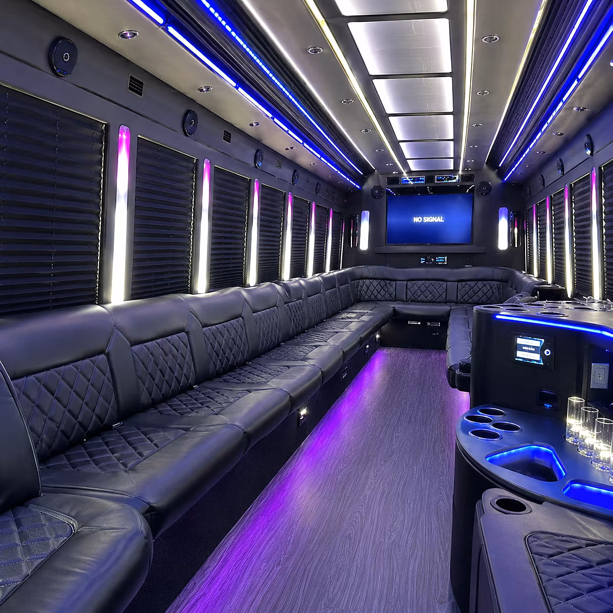 grand island 30 passenger party bus inside