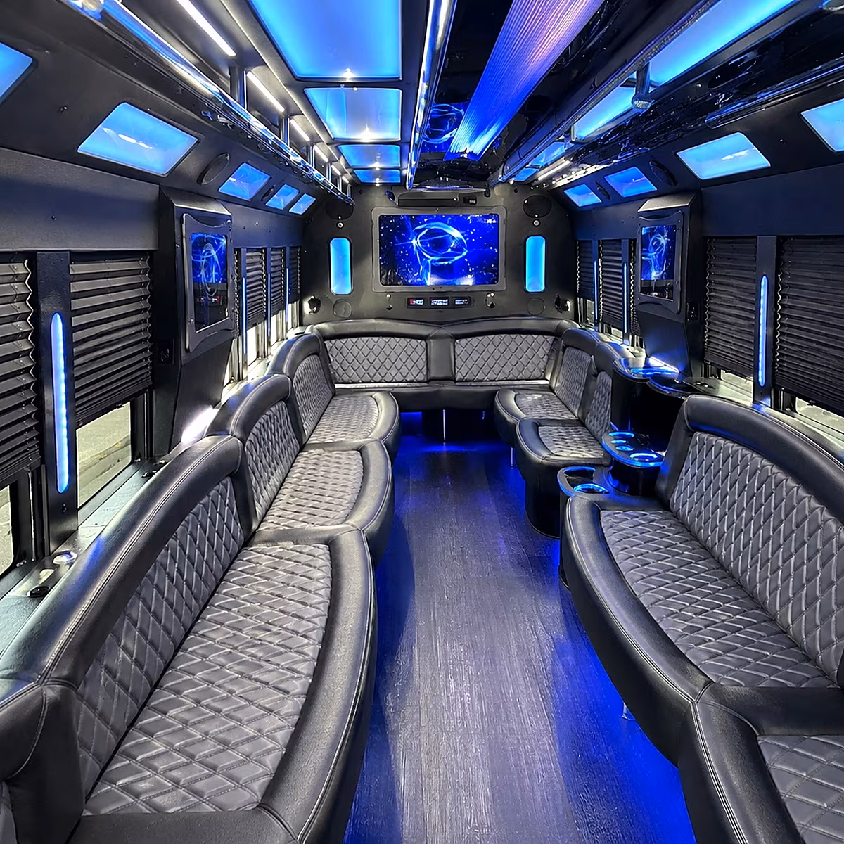 grand island 50 passenger party bus interior
